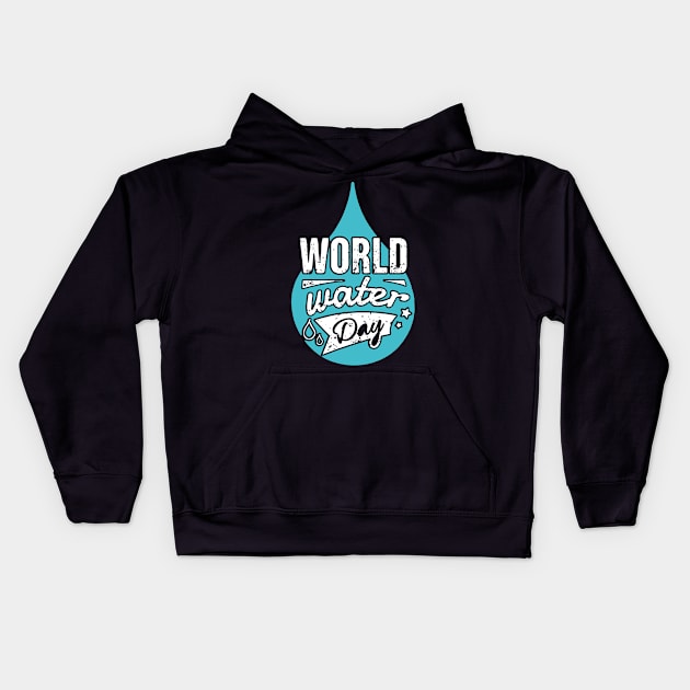 water conservation on world water day Kids Hoodie by stopse rpentine